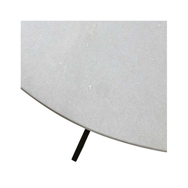 Mesa MILAN Ø120 cm de Comedor, Metal Negro / Mármol Blanco - Affari. Vackart