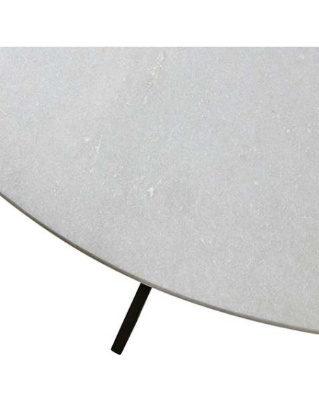 Mesa MILAN Ø120 cm de Comedor, Metal Negro / Mármol Blanco - Affari. Vackart