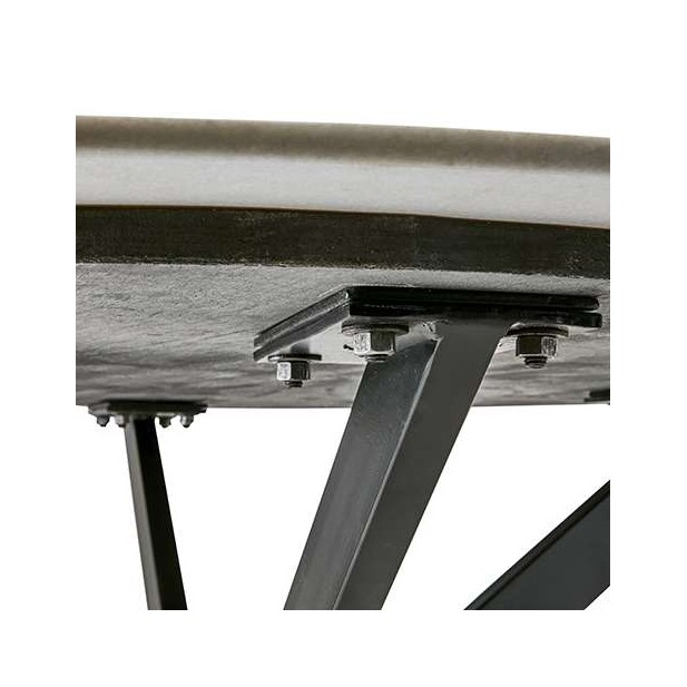 Mesa MILAN Ø120 cm de Comedor, Metal Negro / Mármol Blanco - Affari. Vackart