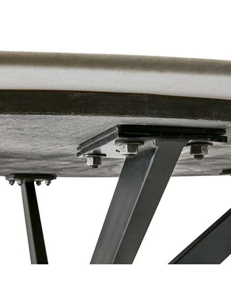Mesa MILAN Ø120 cm de Comedor, Metal Negro / Mármol Blanco - Affari. Vackart