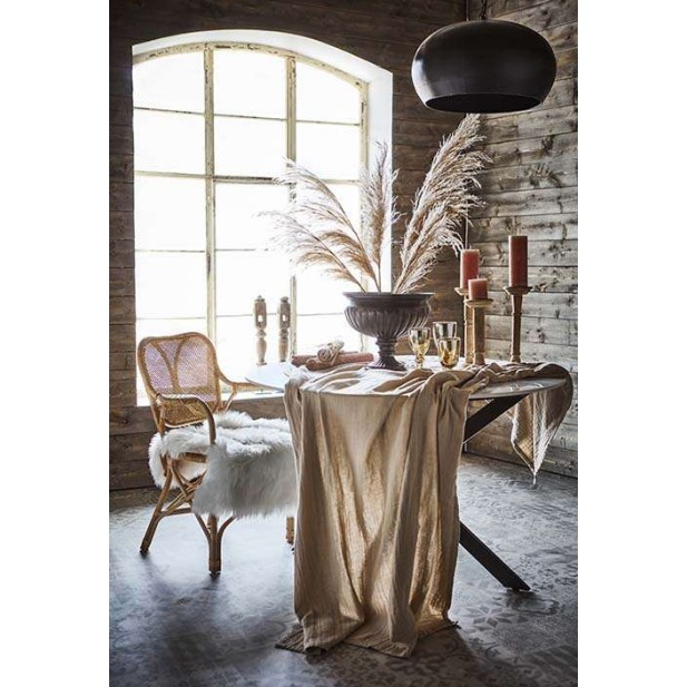 Mesa MILAN Ø120 cm de Comedor, Metal Negro / Mármol Blanco - Affari. Vackart