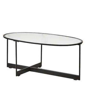 Mesa MILAN de Centro 90x50 cm, Hierro Negro / Cristal - Affari. Las modernas mesas de diseño nórdico de Affari en Vackart, tu tienda de diseño online.