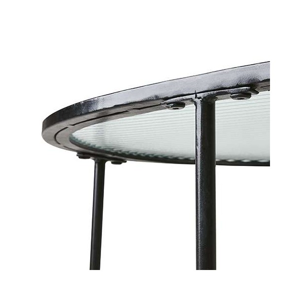 Mesa MILAN de Centro 90x50 cm, Hierro Negro / Cristal - Affari. Vackart
