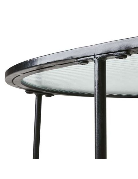 Mesa MILAN de Centro 90x50 cm, Hierro Negro / Cristal - Affari. Vackart