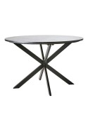 Mesa MILAN Ø120 cm de Comedor, Hierro / Mármol Negro - Affari