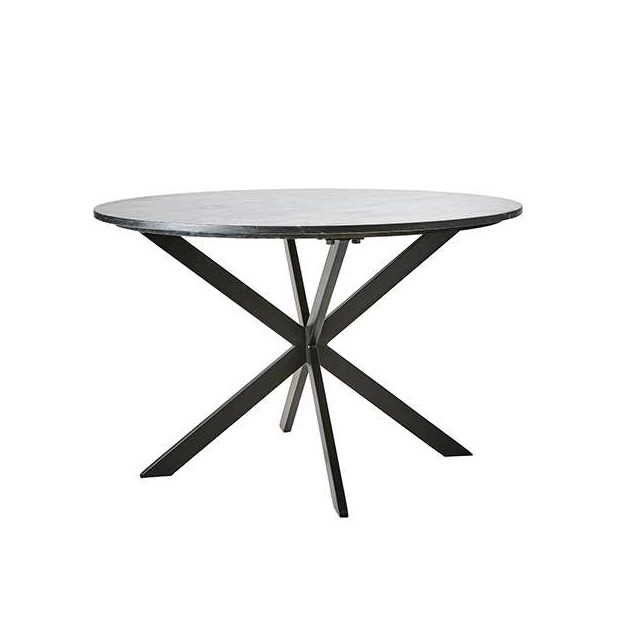 Mesa MILAN Ø120 cm de Comedor, Hierro / Mármol Negro - Affari. Vackart