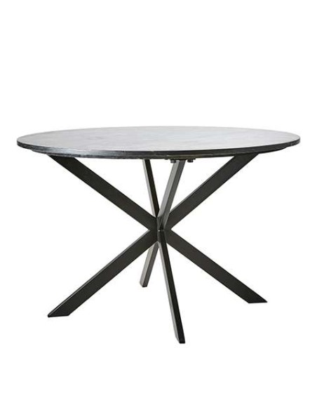 Mesa MILAN Ø120 cm de Comedor, Hierro / Mármol Negro - Affari. Vackart