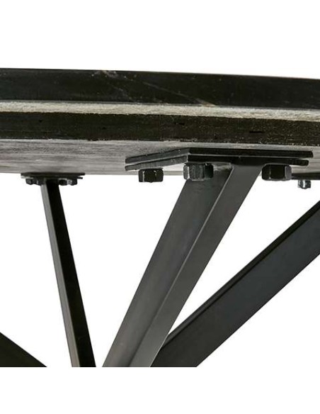 Mesa MILAN Ø120 cm de Comedor, Hierro / Mármol Negro - Affari. Vackart