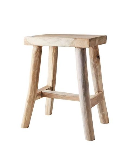 Taburete Bajo PALLE 45 cm Alto, Teca Natural - Affari. Vackart