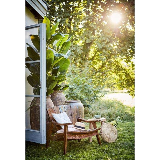 Taburete Bajo PALLE 45 cm Alto, Teca Natural - Affari. Vackart