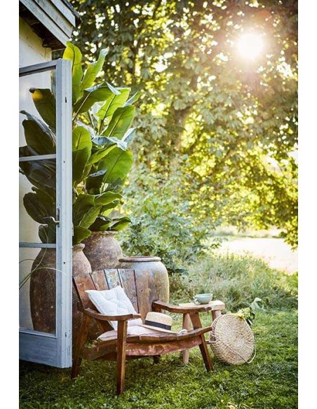 Taburete Bajo PALLE 45 cm Alto, Teca Natural - Affari. Vackart