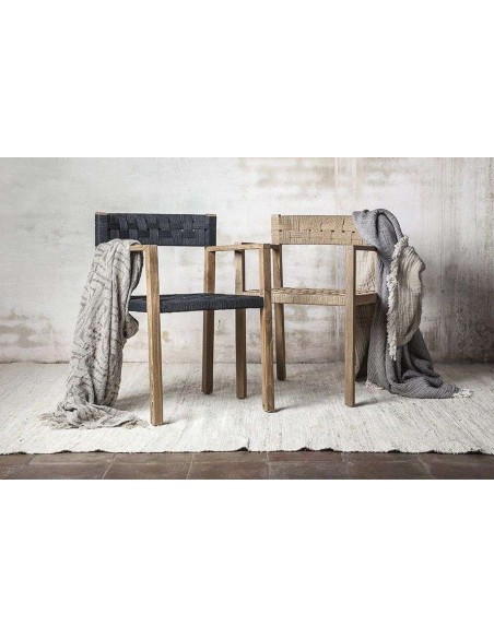 Silla CORA, Teca Reciclada Natural / Cuerda - Dareels. Vackart