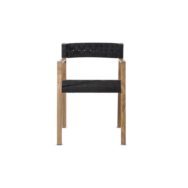 Silla CORA, Teca Reciclada Natural / Cuerda Negra - Dareels. Vackart