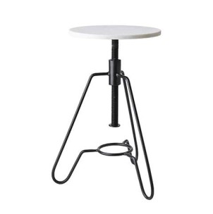 Taburete MILAN 45/67 cm Alto, Mármol Blanco / Metal Negro - Affari. Los modernos taburetes de diseño nórdico de Affari en Vackart, tu tienda de diseño online.