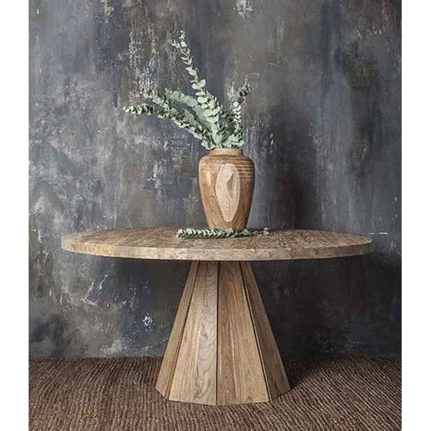 Mesa JATI WL Ø160 de Comedor, Teca Reciclada - Dareels. Vackart