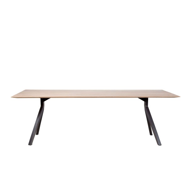 Mesa MAJESTI 240x100 de Comedor, Teca Reciclada / Hierro - Dareels. Vackart