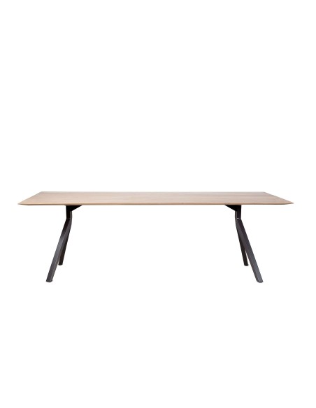 Mesa MAJESTI 240x100 de Comedor, Teca Reciclada / Hierro - Dareels. Vackart