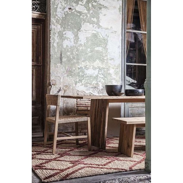 Mesa EROSI 220x90 de Comedor, Teca Reciclada - Dareels. Vackart