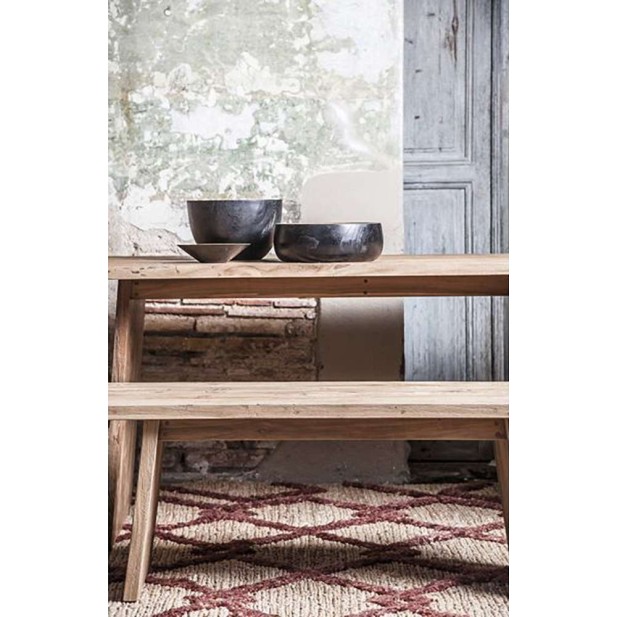 Mesa EROSI 220x90 de Comedor, Teca Reciclada - Dareels. Vackart