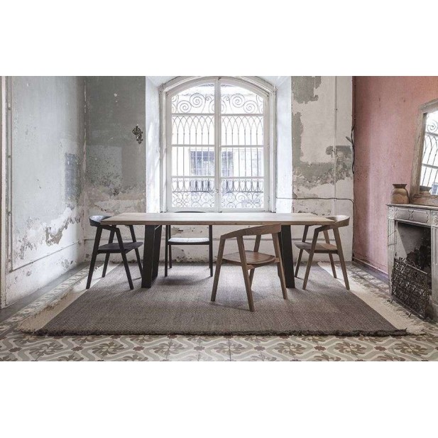 Mesa KNOT 230x100 de Comedor, Teca Reciclada / Hierro - Dareels. Vackart