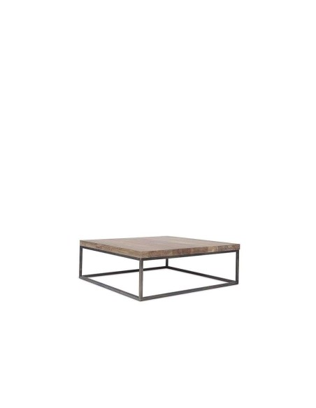 Mesa de Centro TWO 100x100, Teca Reciclada / Hierro - Dareels. Vackart