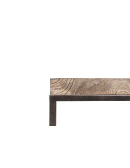 Mesa de Centro TWO 100x100, Teca Reciclada / Hierro - Dareels. Vackart