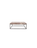 Mesa de Centro TWO 100x100, Teca Reciclada / Hierro - Dareels
