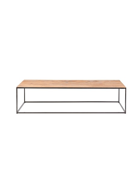 Mesa de Centro ONETWO EROSI 150x60, Teca Reciclada / Hierro - Dareels. Vackart