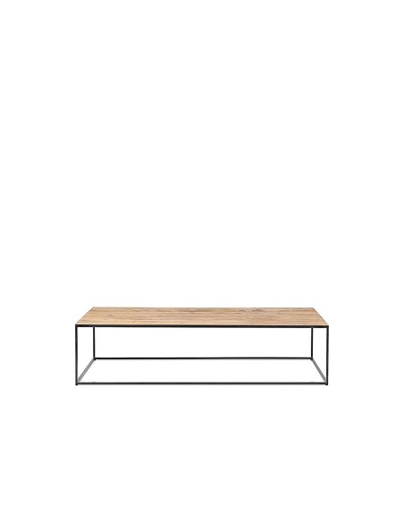 Mesa de Centro ONETWO EROSI 120x60, Teca Reciclada / Hierro - Dareels. Vackart