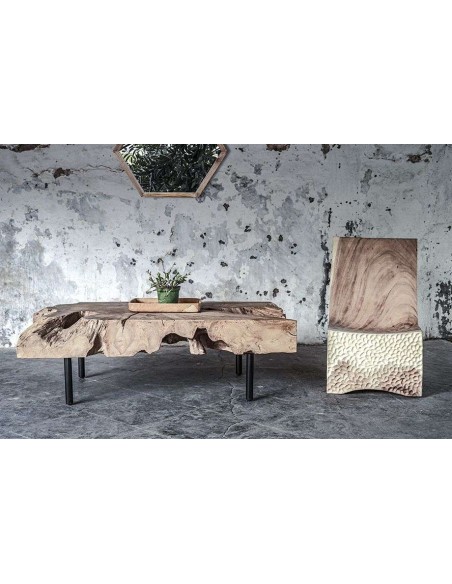 Mesa de Centro ROOT 120x60, Raíz Teca / Metal - Dareels. Vackart