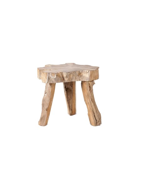Mesa Auxiliar ERUPTA Ø50 cm, Teca Reciclada - Dareels. Vackart