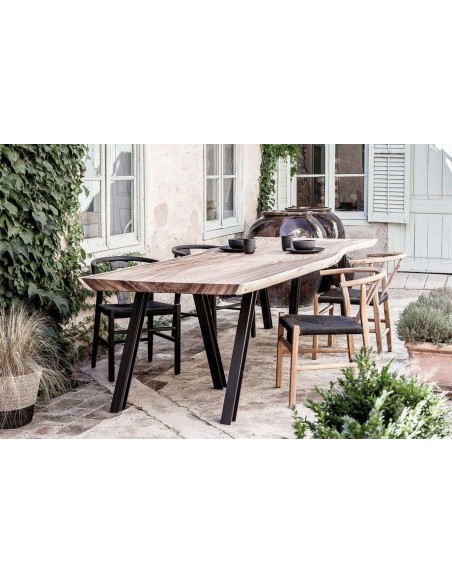 Silla ROB, Teca Reciclada Natural / Cuerda Negra - Dareels. Vackart