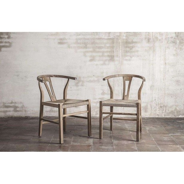 Silla ROB, Teca Reciclada Natural / Cuerda Negra - Dareels. Vackart