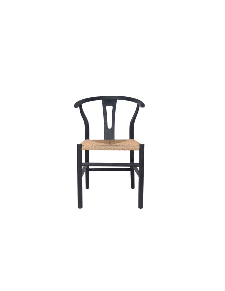 Silla ROB, Teca Reciclada Negra / Cuerda Natural - Dareels. Vackart