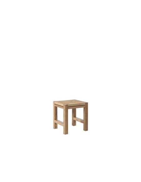 Taburete CORA, Teca Reciclada Natural / Cuerda - Dareels. Vackart