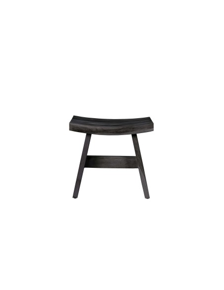 Taburete U BLACK, Teca Reciclada / Negro - Dareels. Vackart