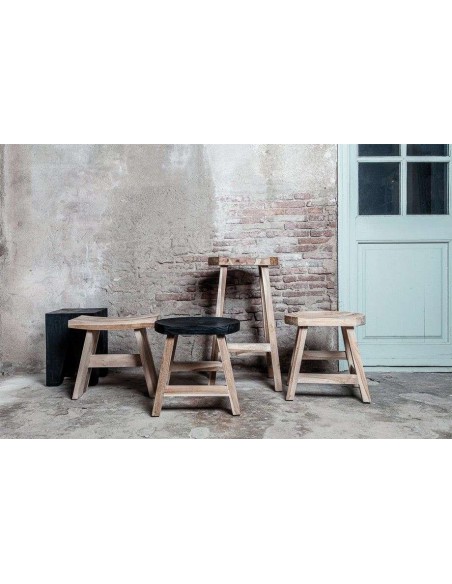 Taburete U, Teca Reciclada / Natural - Dareels. Vackart