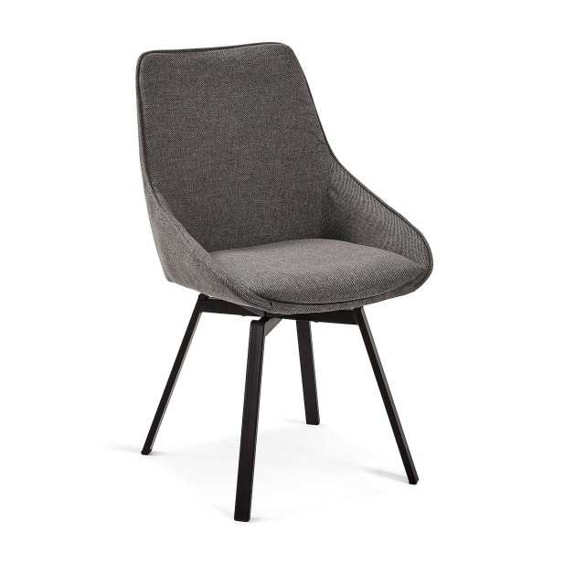 Silla Giratoria JENNA, Gris Oscuro - Kave Home. Vackart