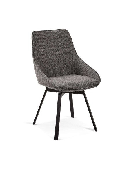 Silla Giratoria JENNA, Gris Oscuro - Kave Home. Vackart