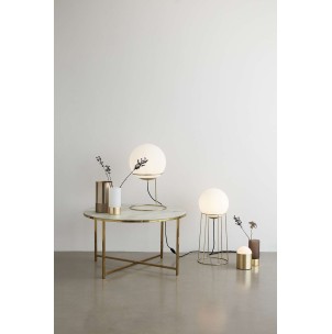 Mesa KÆRLIG, Latón / Cristal Blanco - Hübsch. Vackart 2