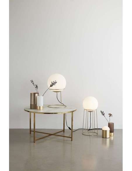 Mesa KÆRLIG, Latón / Cristal Blanco - Hübsch. Vackart