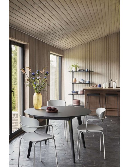 Mesa VALG Ø120 cm de Comedor, Madera Negra - Hübsch. Vackart