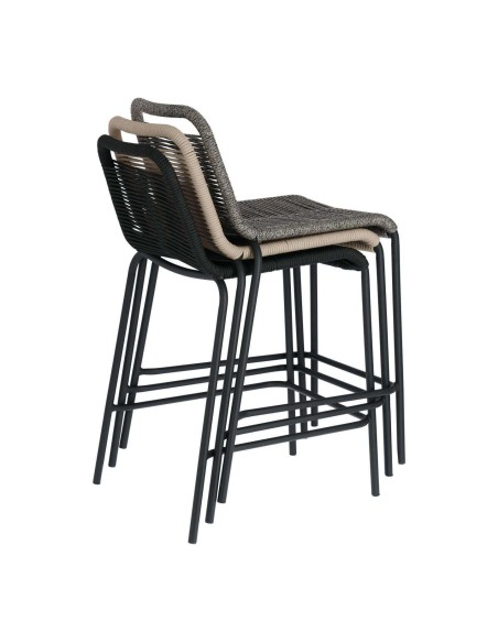 Taburete Lambton negro altura 62 cm - Kave Home