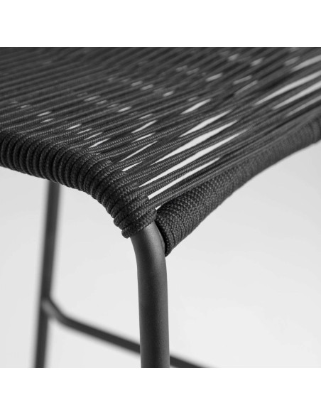 Taburete Lambton negro altura 62 cm - Kave Home