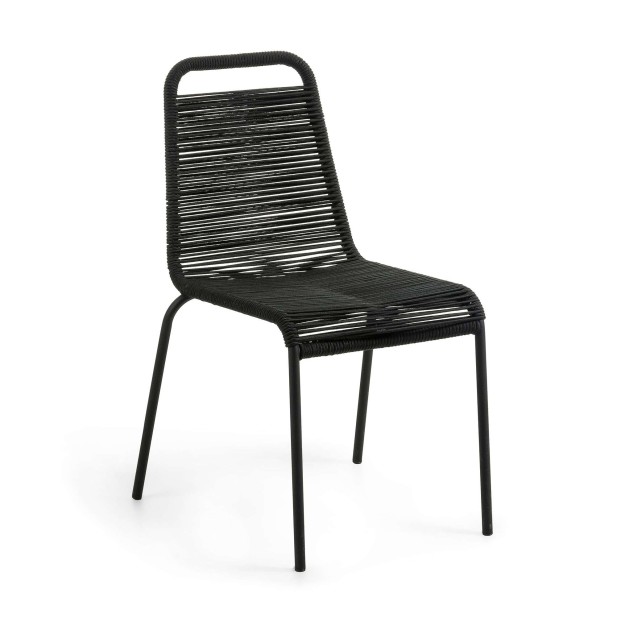 Silla LAMBTON metal negro cuerda negra