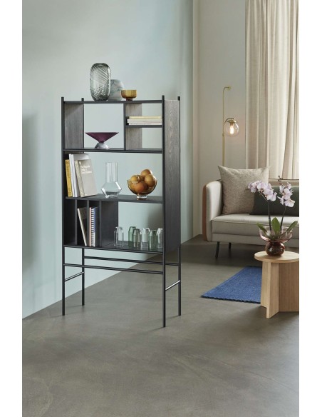 Estantería NYLHED, Madera / Metal Negro - Hübsch. Vackart