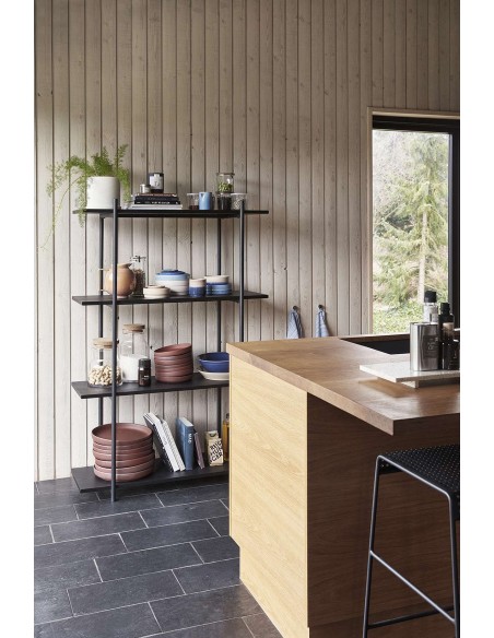 Estantería NORM 4 Estantes, Madera Negra - Hübsch. Vackart