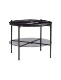 Mesa Auxiliar STUNNING, Metal / Mármol / Cristal Negro - Hübsch