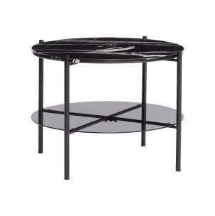 Mesa Auxiliar STUNNING, Metal / Mármol / Cristal Negro - Hübsch. Las exclusivas mesas de diseño escandinavo de Hübsch en Vackart, tu tienda de diseño online.