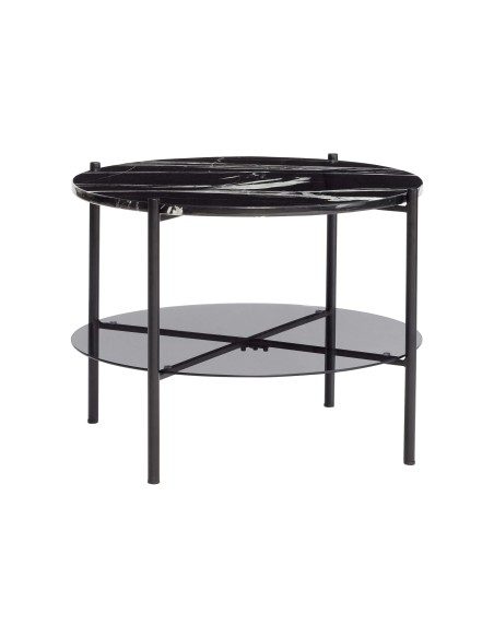 Mesa Auxiliar STUNNING, Metal / Mármol / Cristal Negro - Hübsch. Vackart